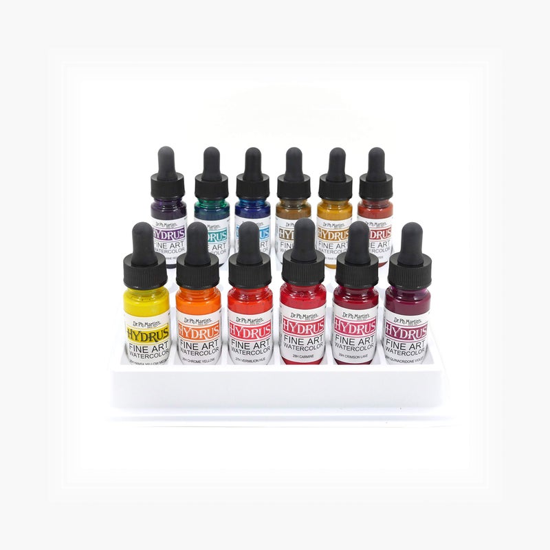 Dr. Ph. Martin's Hydrus Fine Art Watercolor (Set 3) Watercolor Set, 0.5 oz, Set 3 Colors, 1 Set of 12 Bottles - Image 3
